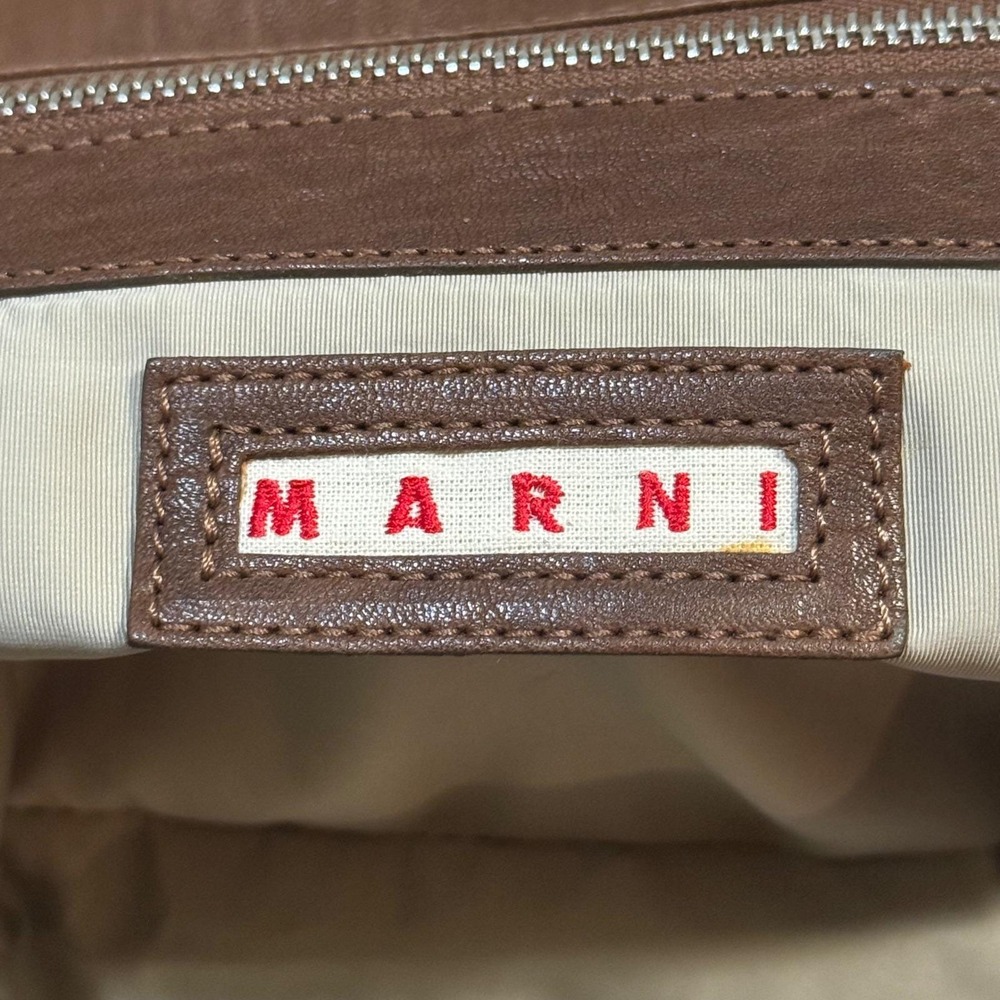 Marni 2000s Brown Leather Chain Shoulder Bag – Italian Designer Classic - Picture 10 of 16